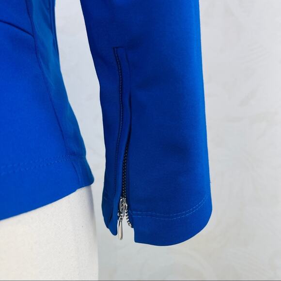 White House Black Market blue jacket with ruffle collar Size 2 - Picture 6 of 12